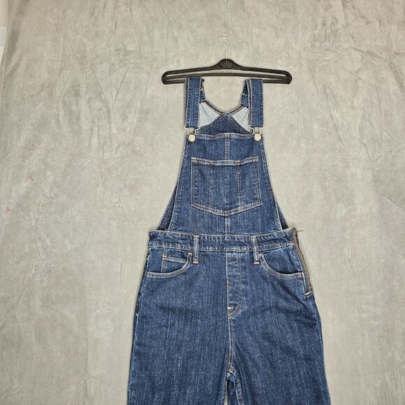 Women's Levi's Premium Dark Denim Overalls Size 29 Skinny Side Zip A3-26 - Picture 2 of 7